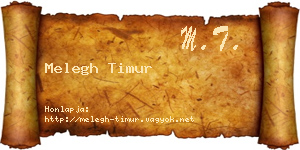 Melegh Timur névjegykártya